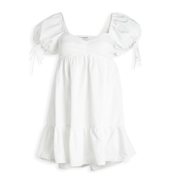 Amanda Uprichard White Mini Dress with Puff Sleeves - Picture 5 of 10